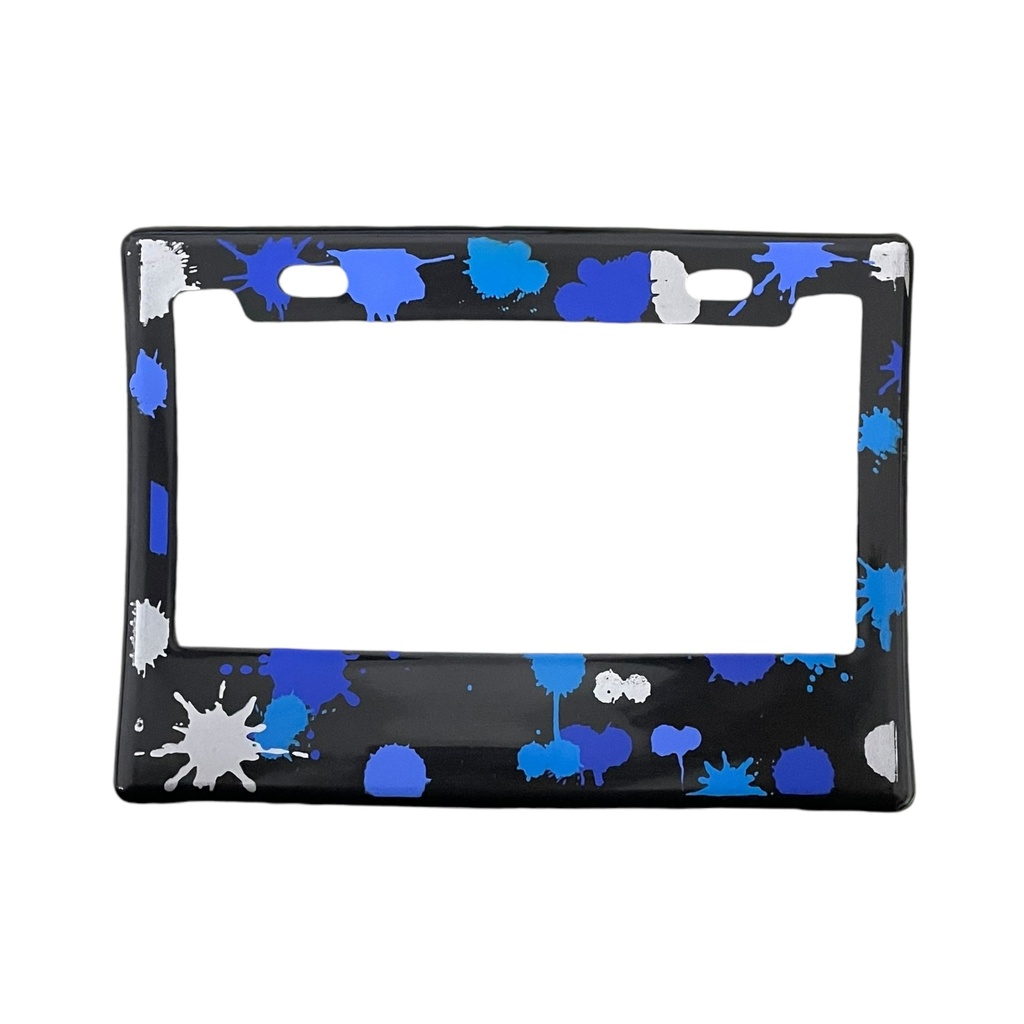 Portaplaca flexible para moto manchas varios colores  · Azul
