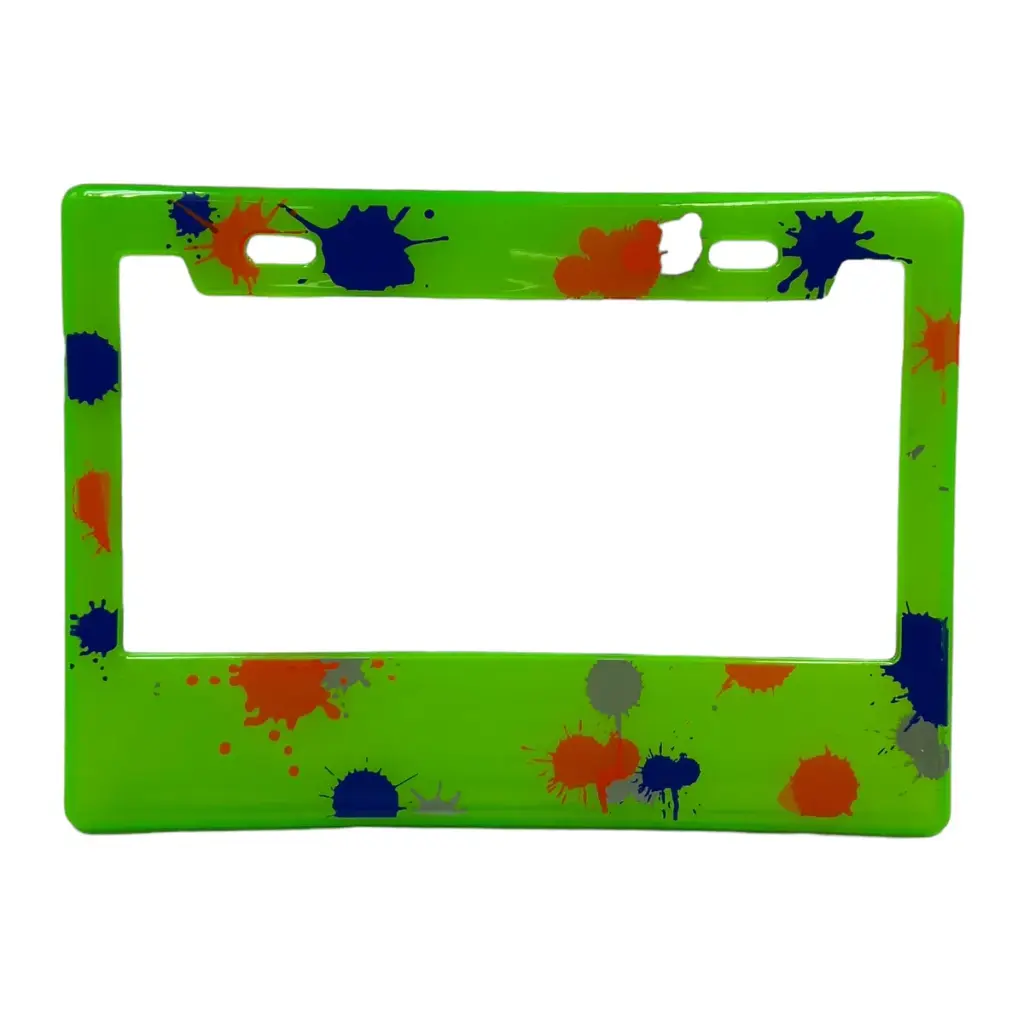 Portaplaca flexible para moto manchas varios colores  · Verde