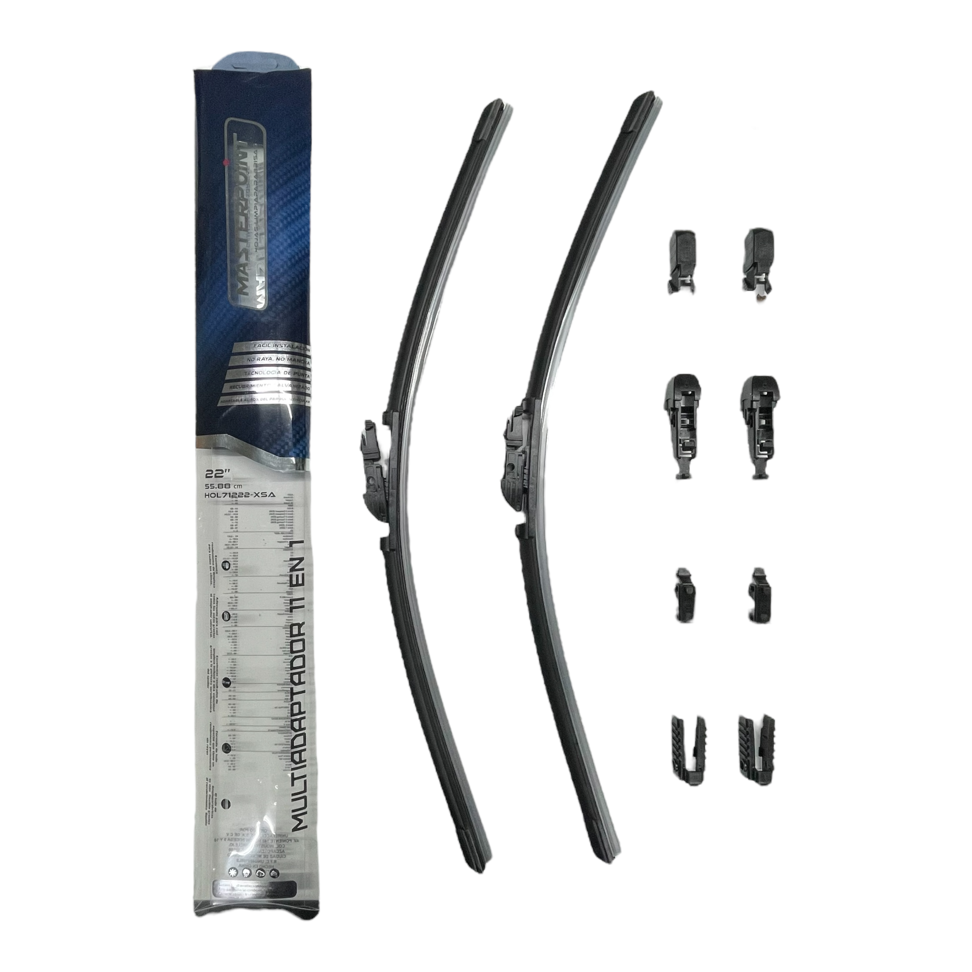 Limpiaparabrisas Masterpoint curvo multiadaptador 11 en 1 · 14/22"