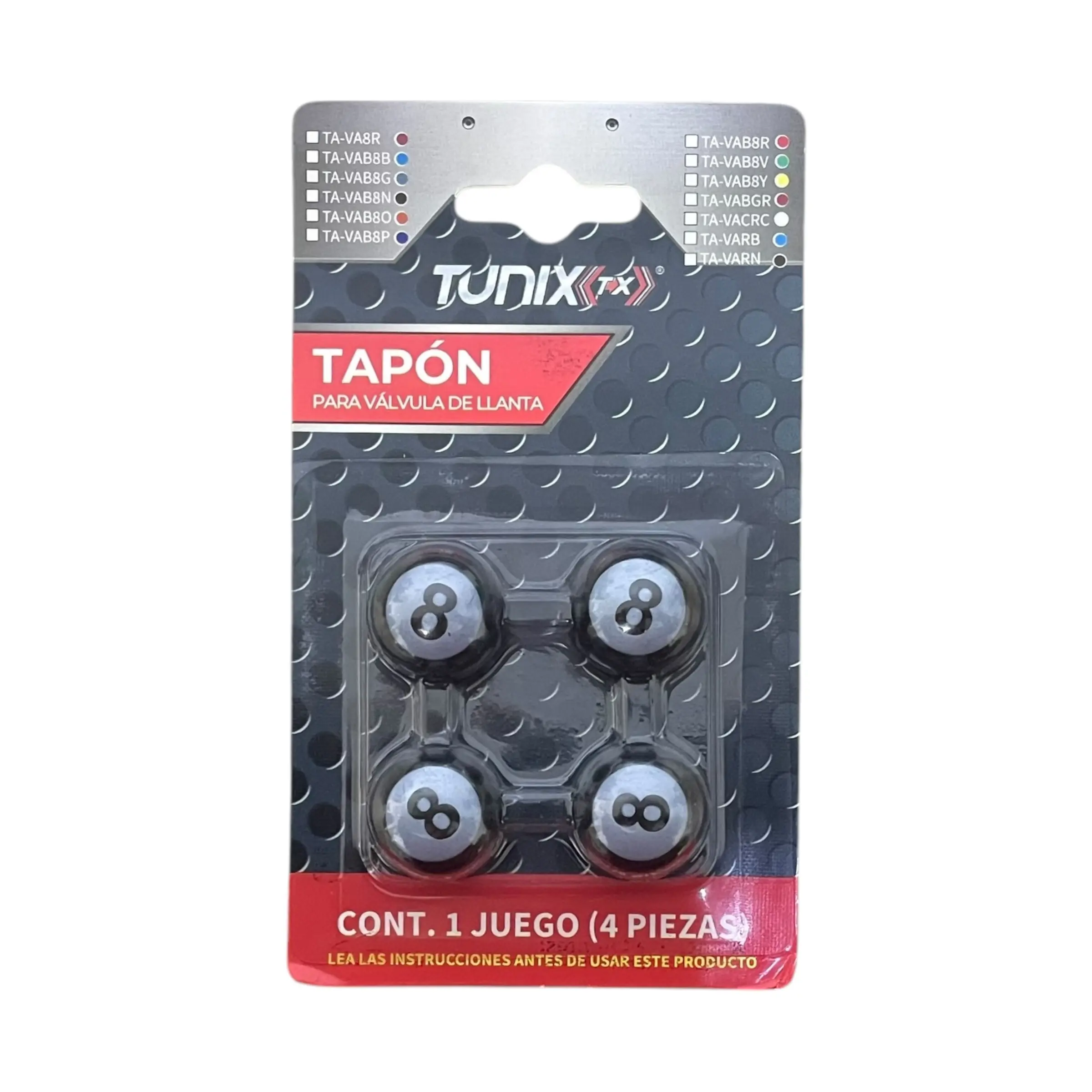 Tapon de válvula mediano bola 8 (azul y negro) · Negro