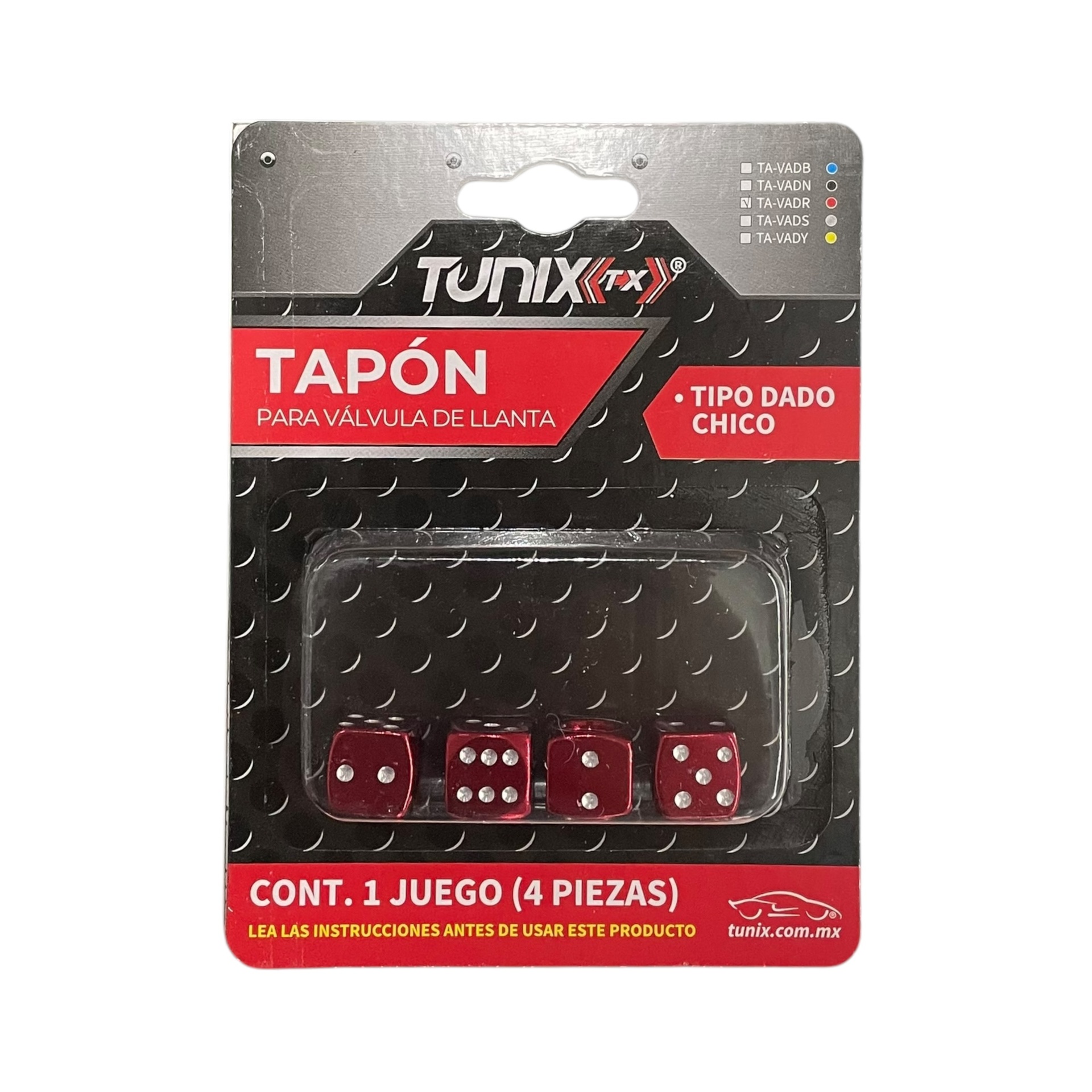 Tapón de válvula dado chico 4 pza · Azul