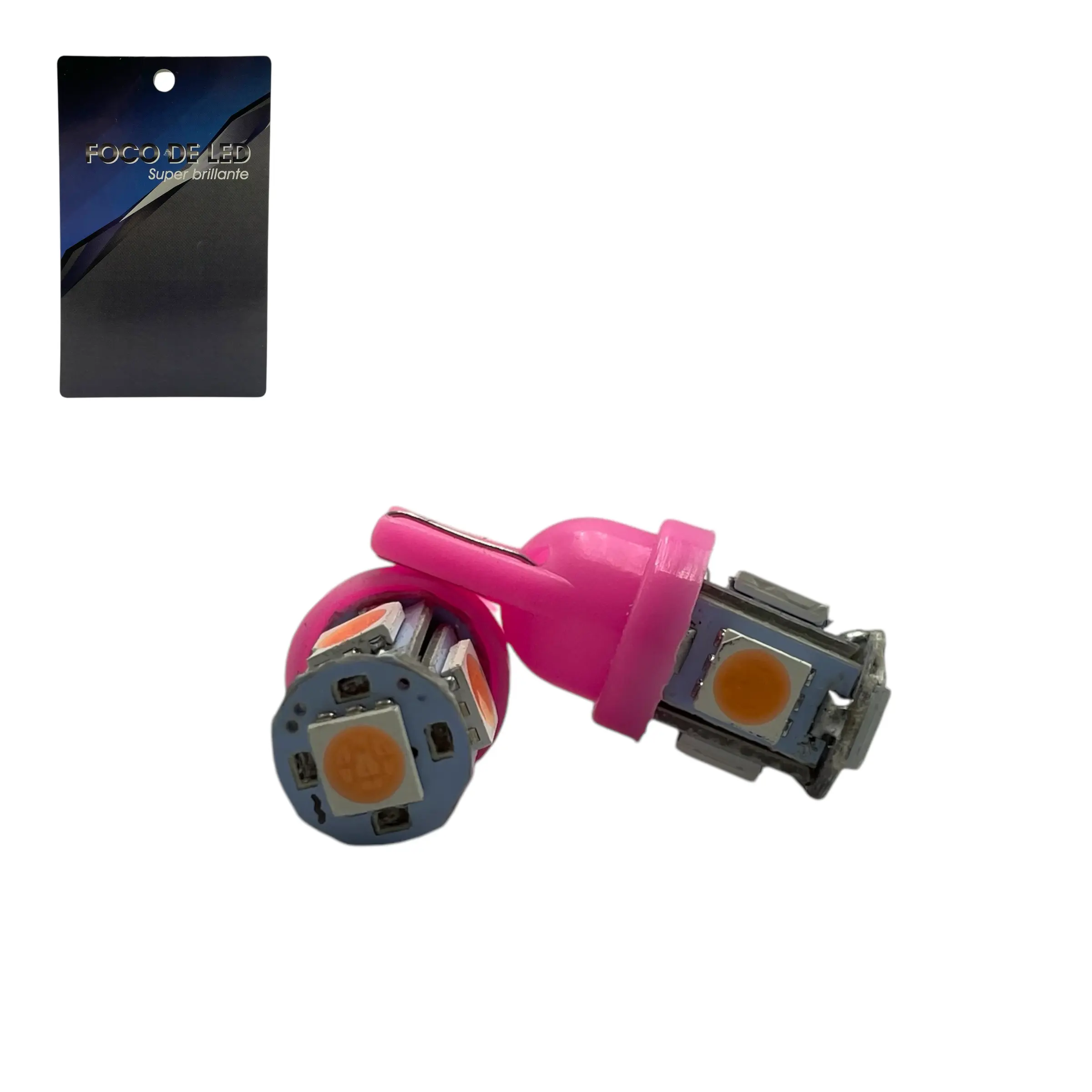Foco de pellizco 158 t10 con 5 LED — Rosa