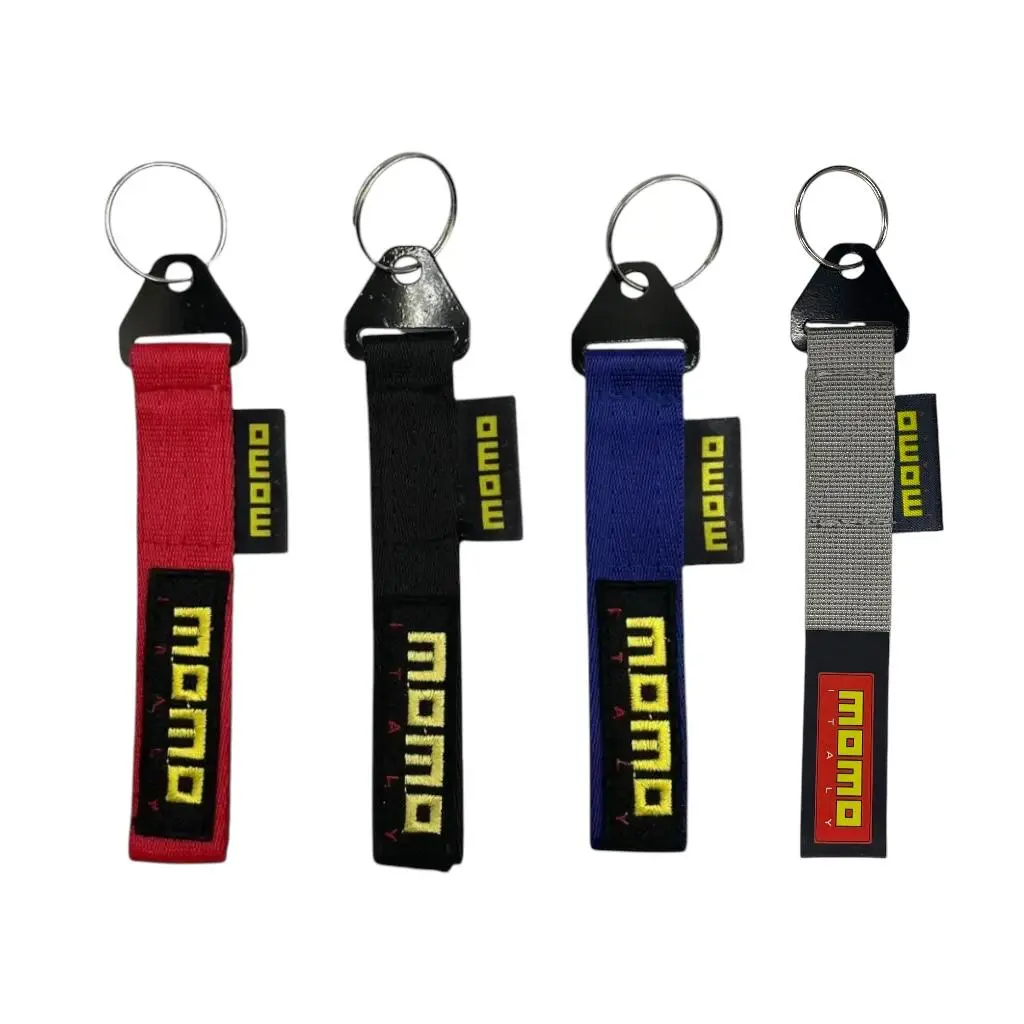 Llavero de tirón Momo (azul, negro y rojo) · Gris