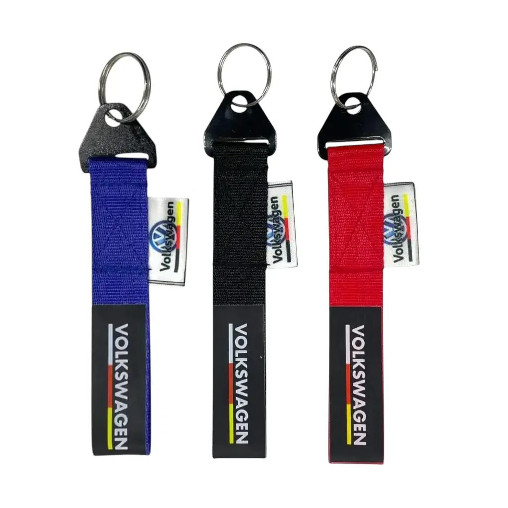Llavero de tirón VW lineas amarillas (azul, negro y rojo) · Azul