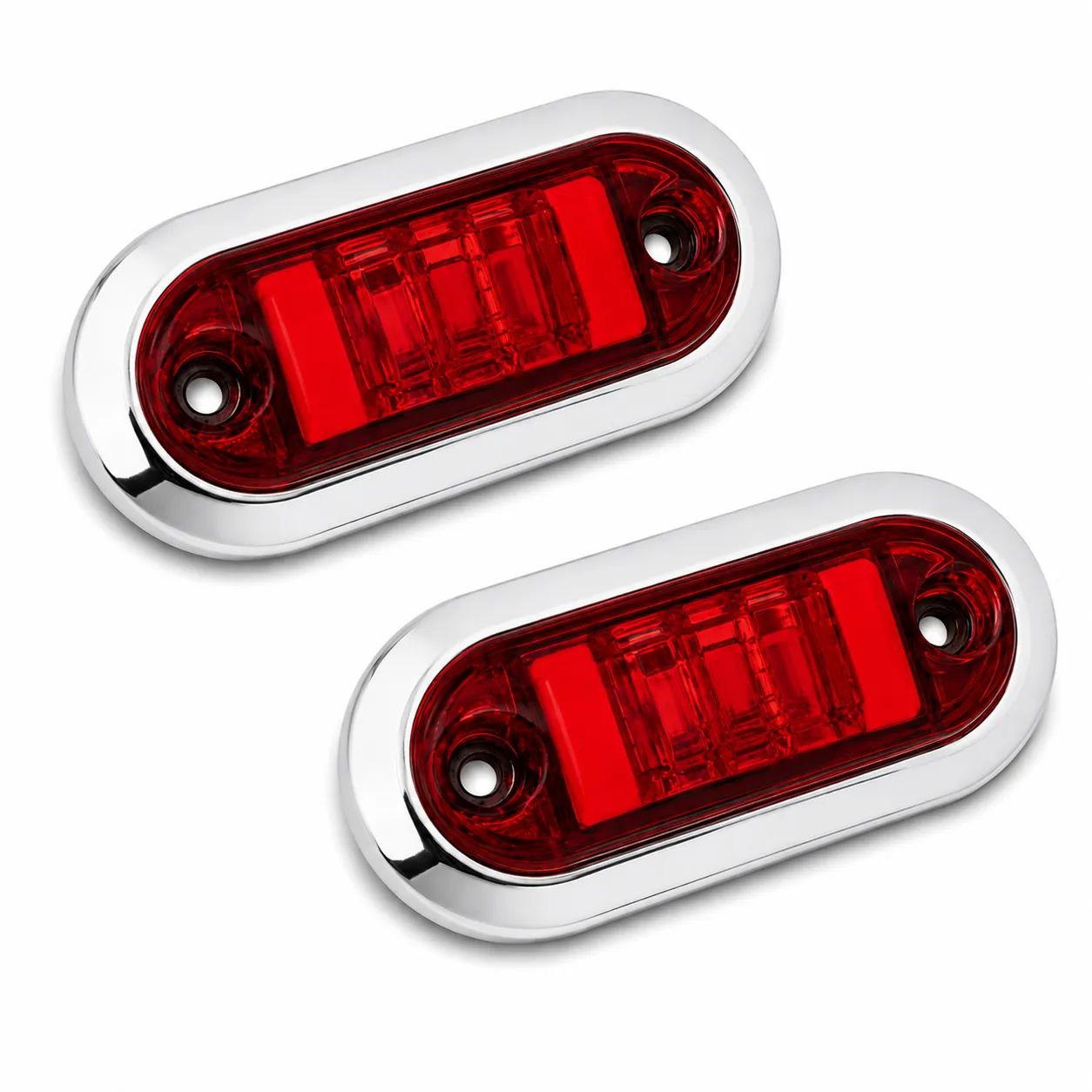 Plafón rojo con glo y contorno cromado 