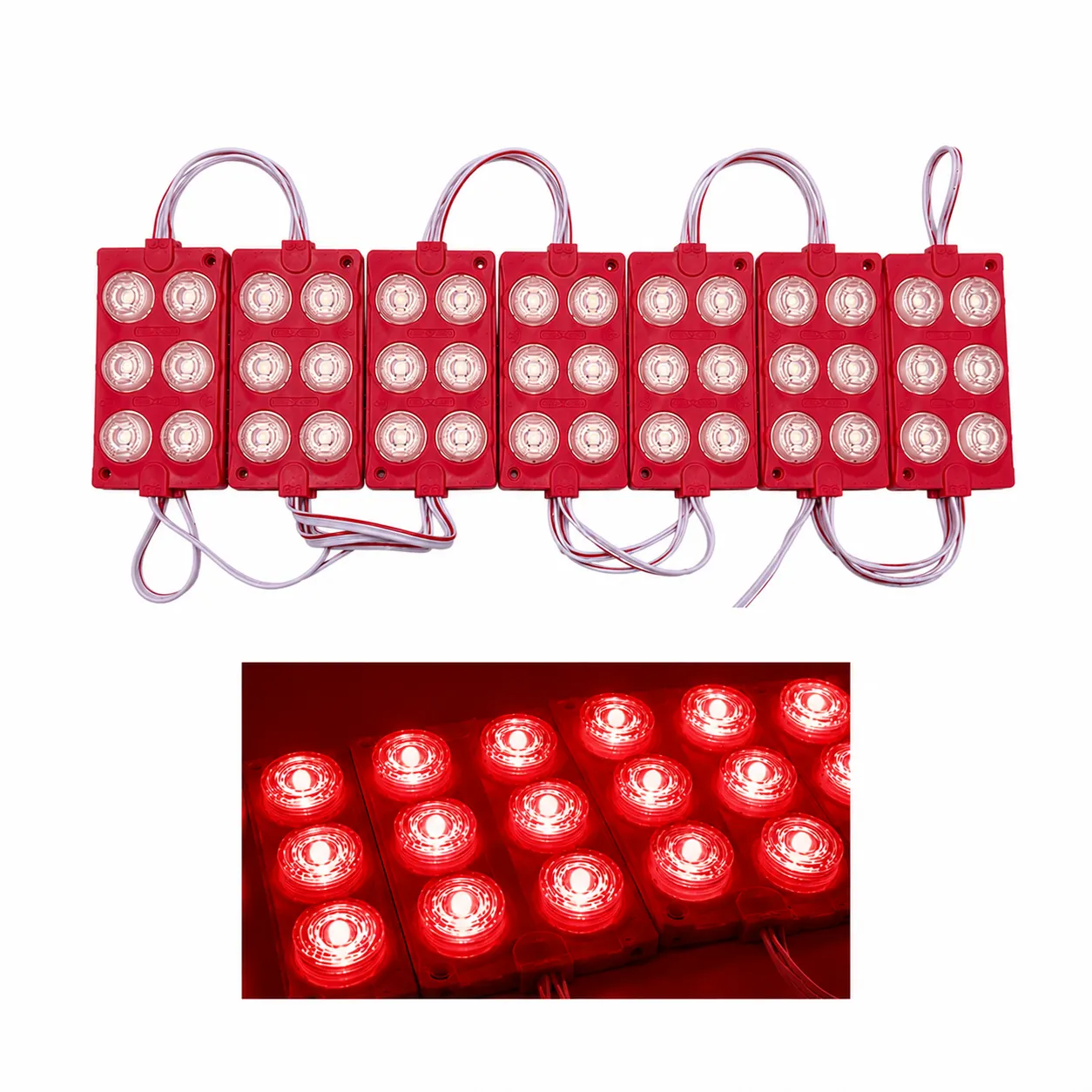 Módulo rojo de 6 LED tipo sombrero (tira de 20 piezas)