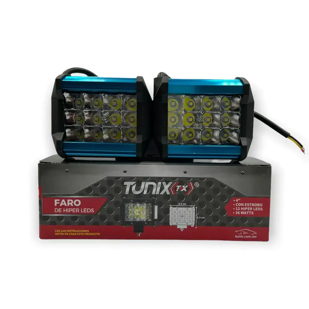Faro de 12 LED carcaza de color azul 