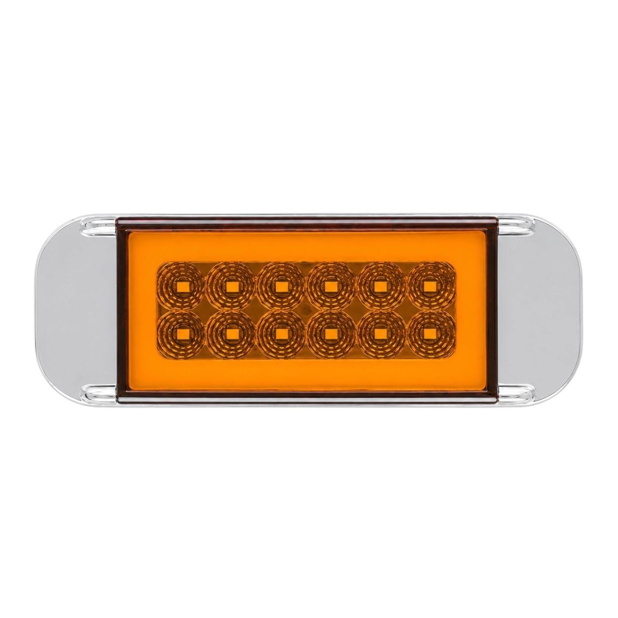 Plafón direccional de 12 LED con GLO y borde cromado  — Ámbar