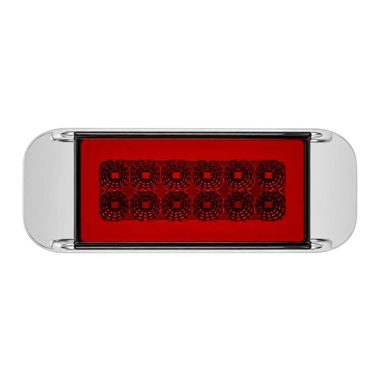 Plafón direccional de 12 LED con GLO y borde cromado · Rojo