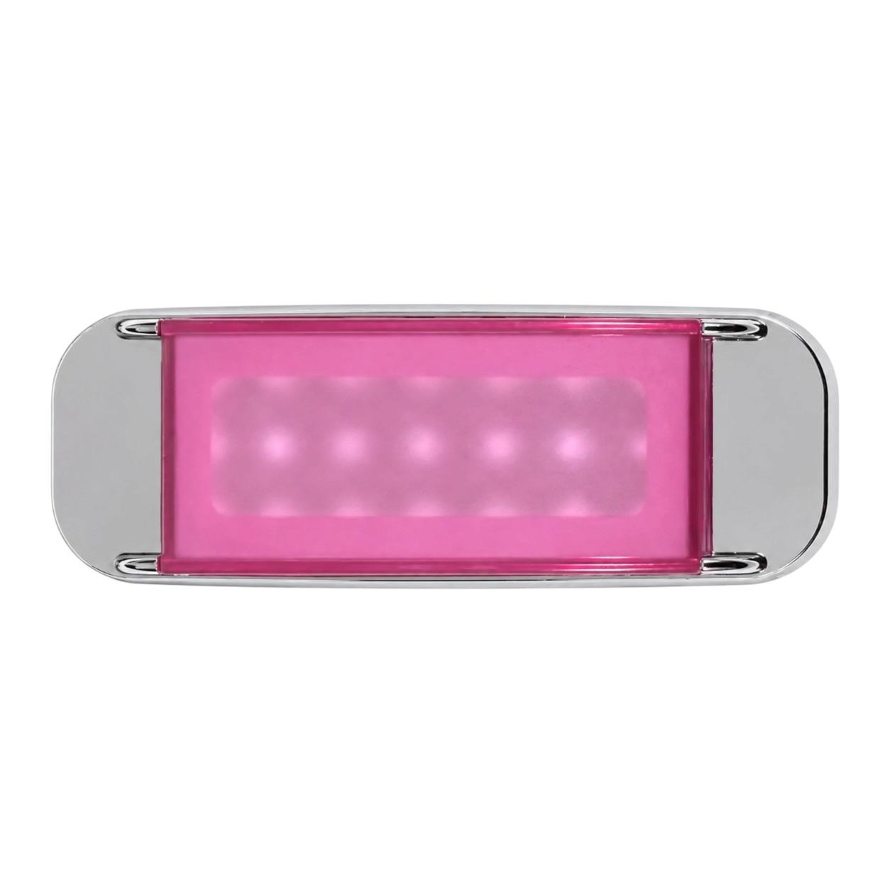 Plafón direccional de 12 LED con GLO y borde cromado · Rosa
