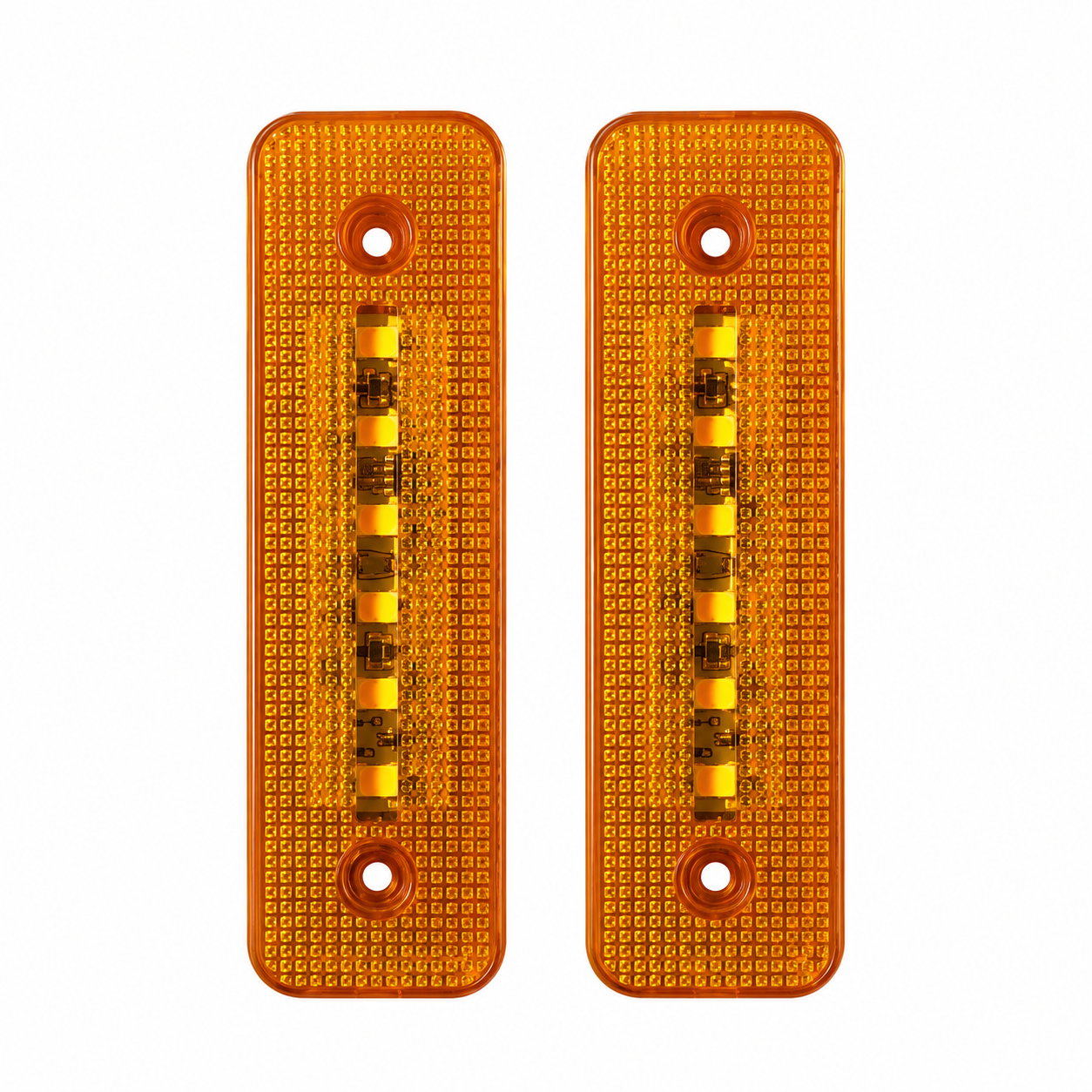 Par de plafón lateral para camión con 6 LED y reflejante  · Ámbar