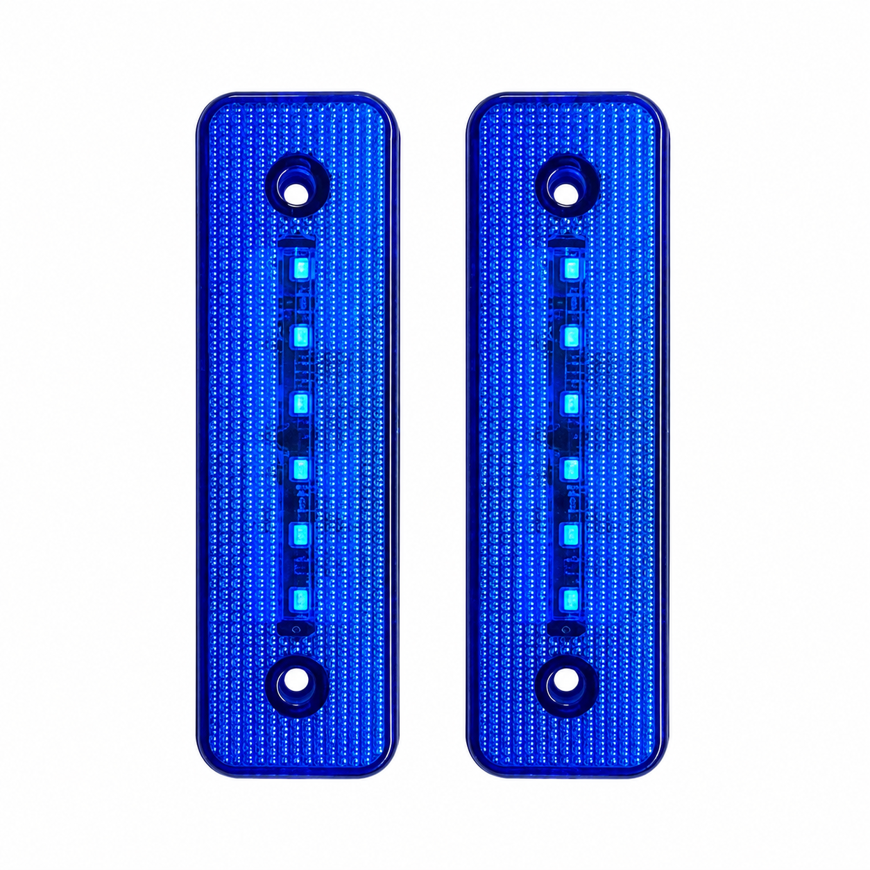 Par de plafón lateral para camión con 6 LED y reflejante  · Azul