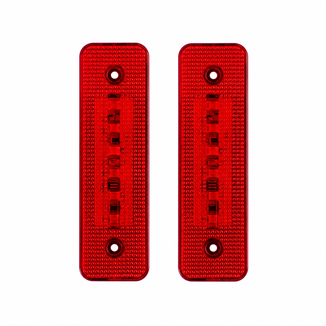 Par de plafón lateral para camión con 6 LED y reflejante  · Rojo