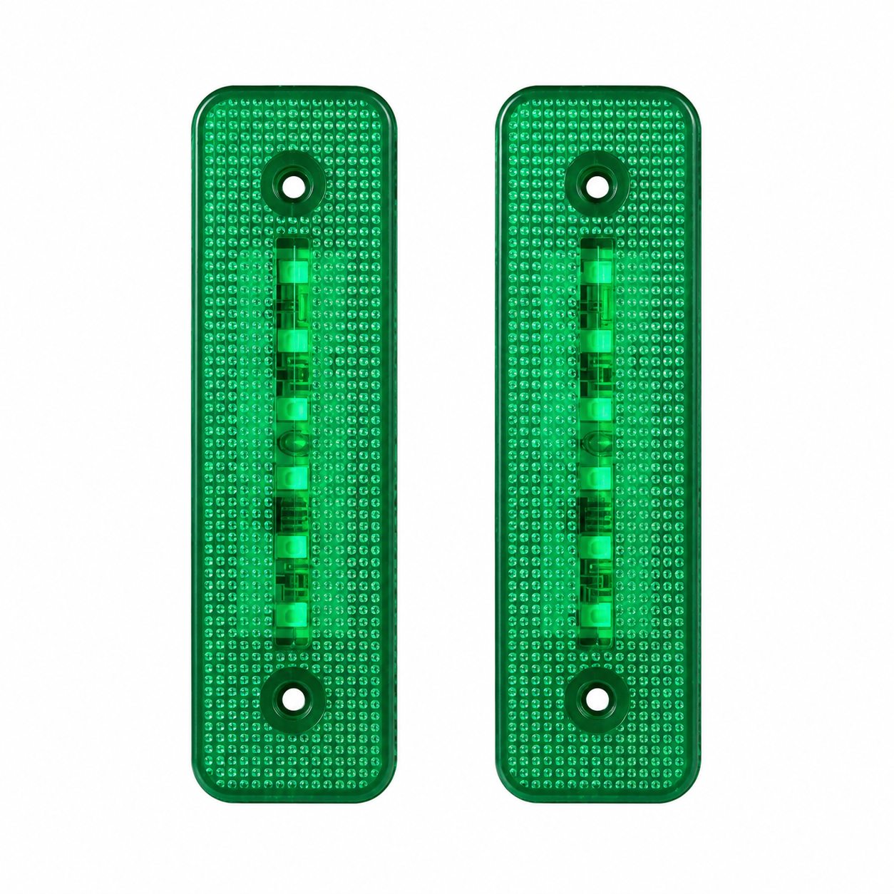 Par de plafón lateral para camión con 6 LED y reflejante  · Verde