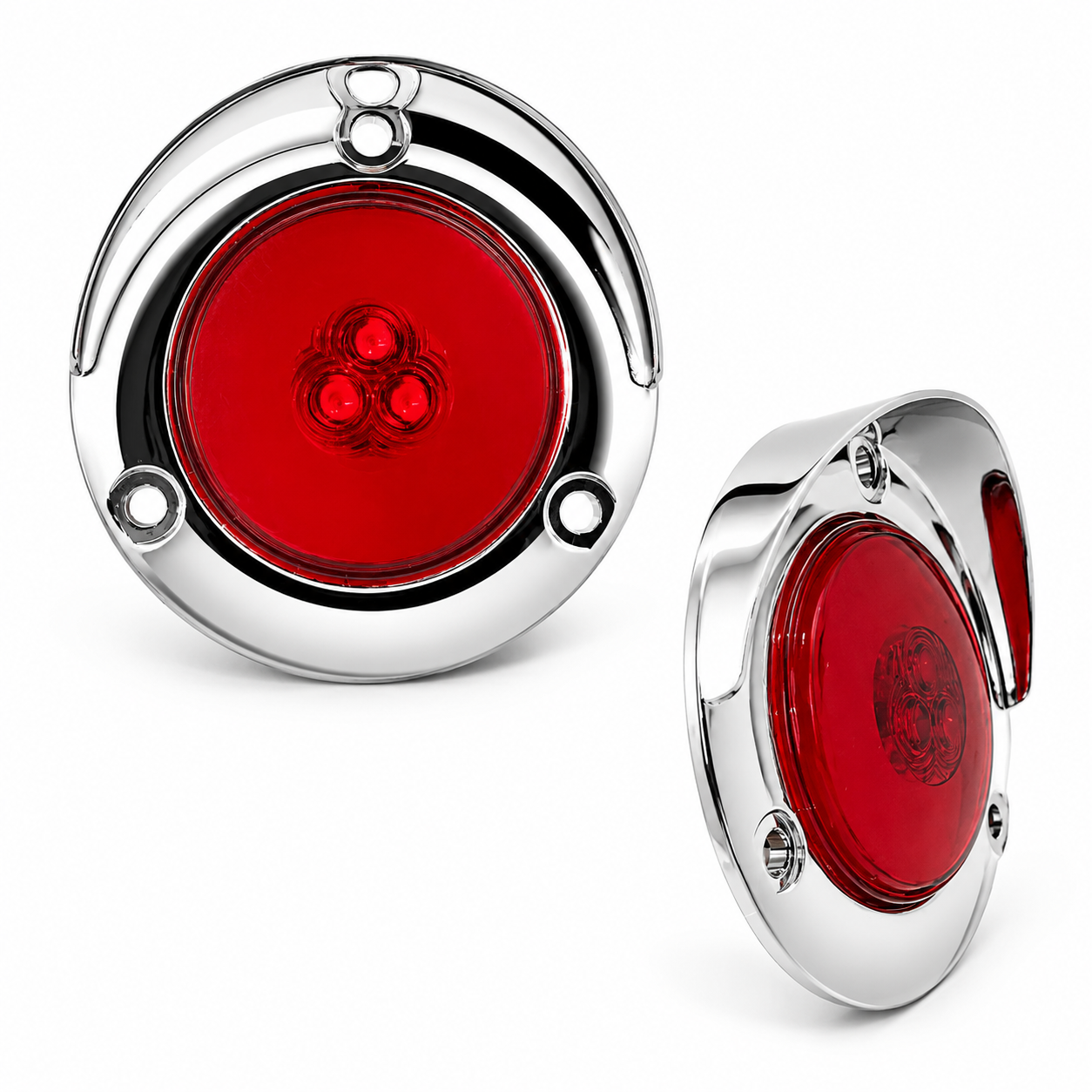 Plafón direccional GLO para camión de 2" con visera (ámbar y rojo) · Rojo
