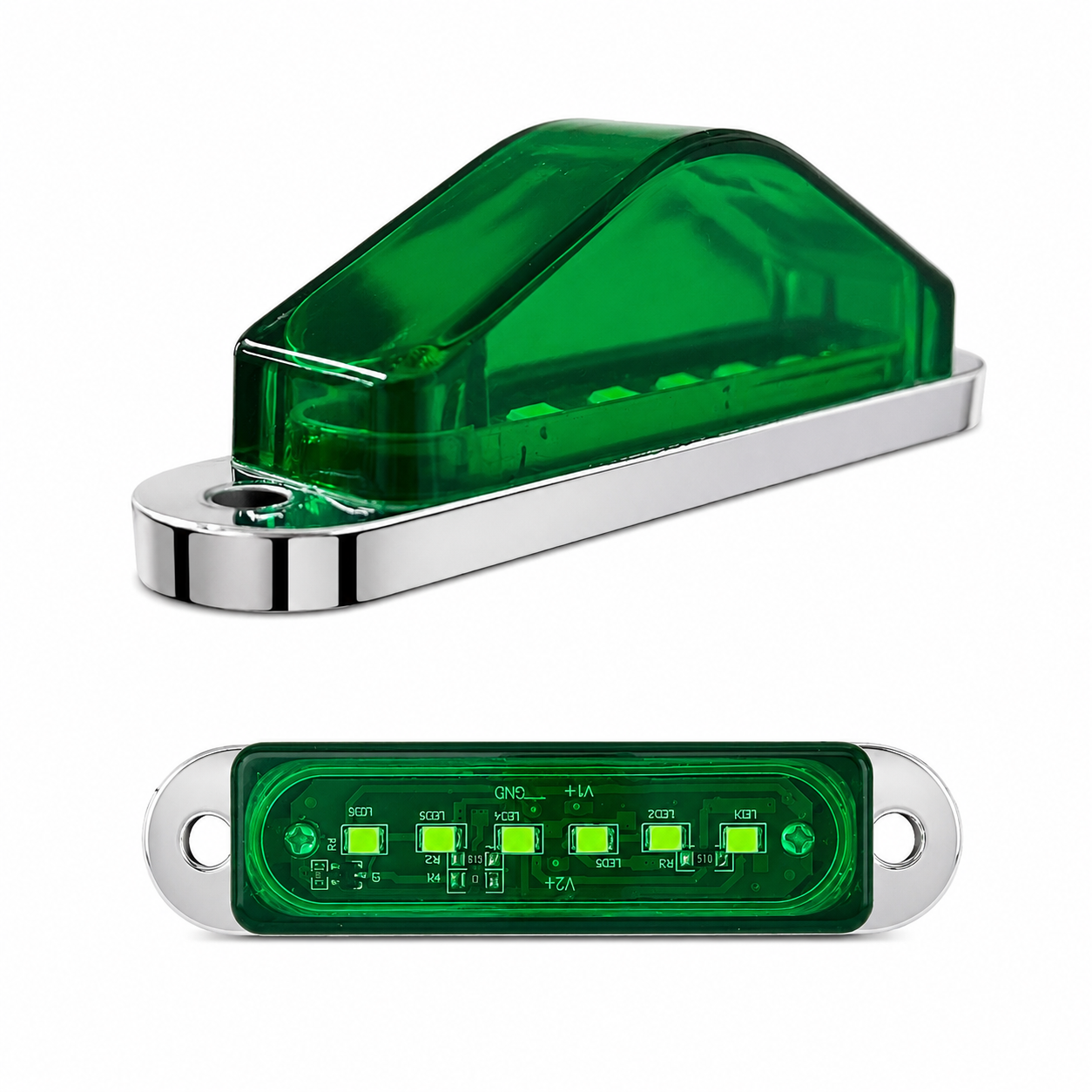Plafón direccional azul multivoltaje de 6 LED tipo piramide  · Verde