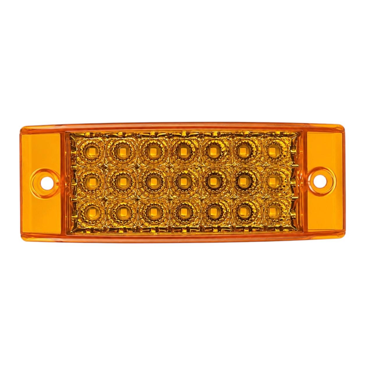 Plafón rectangular de 21 LED fijo y estrobo con función secuencial · Ámbar