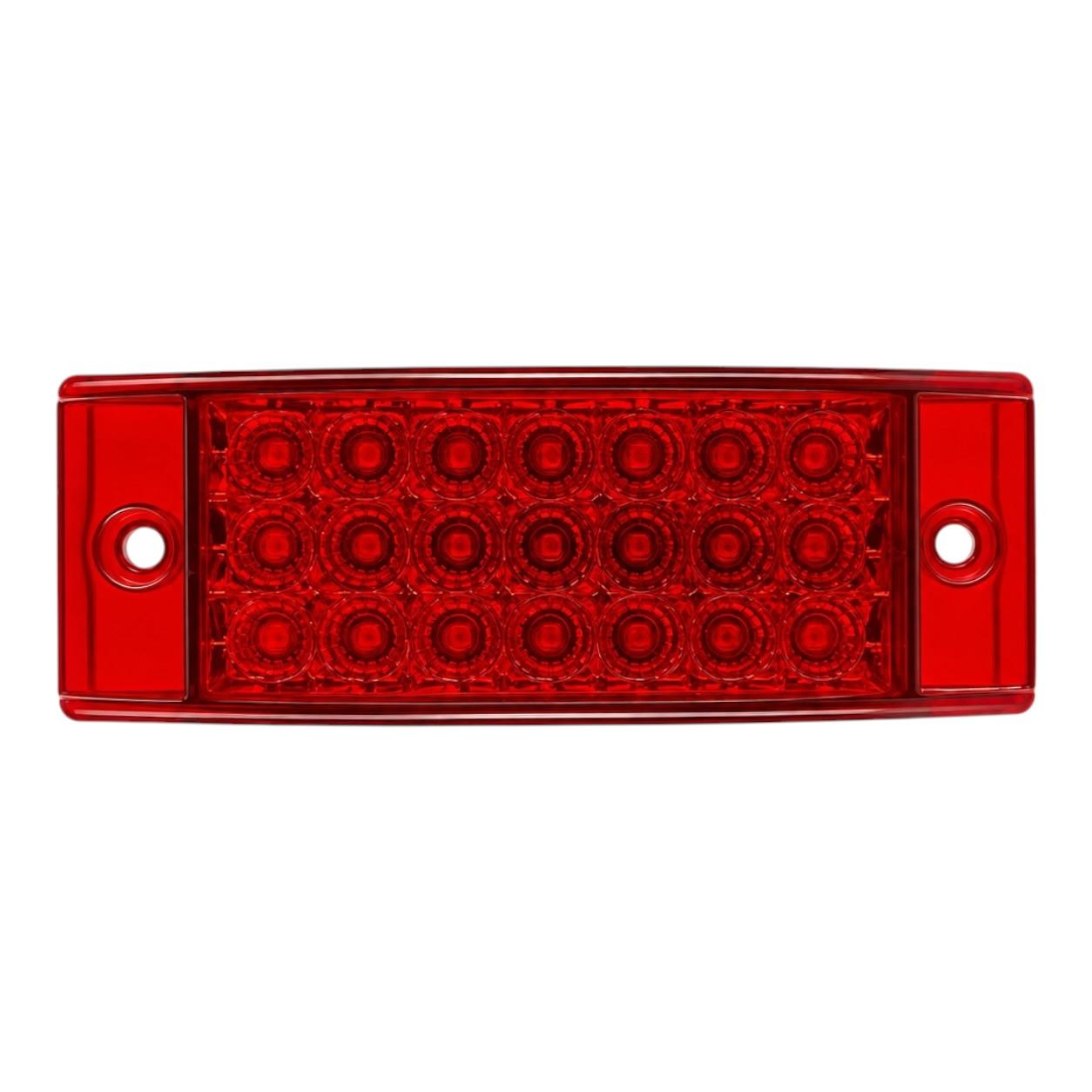 Plafón rectangular de 21 LED fijo y estrobo con función secuencial · Rojo