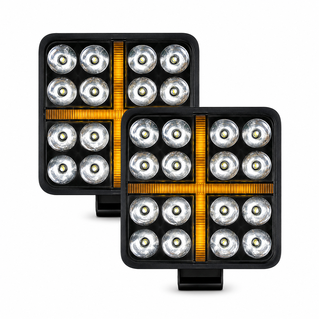 Faro LED cuadrado GLO "Cruz" · Amarillo