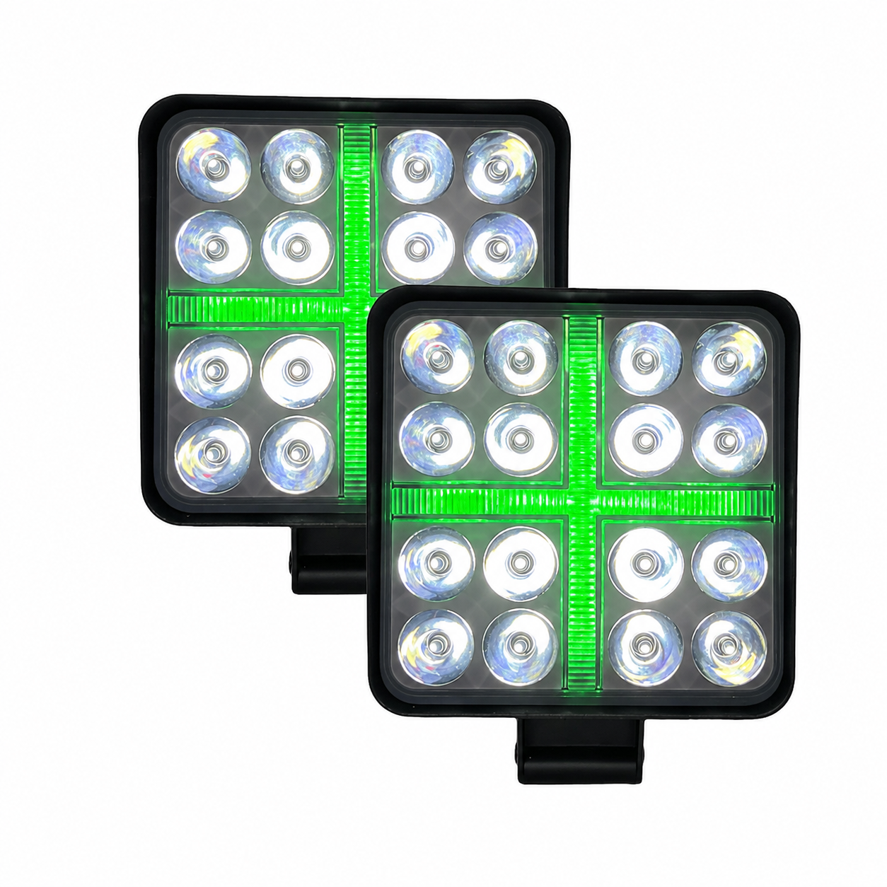 Faro LED cuadrado GLO "Cruz" — Verde