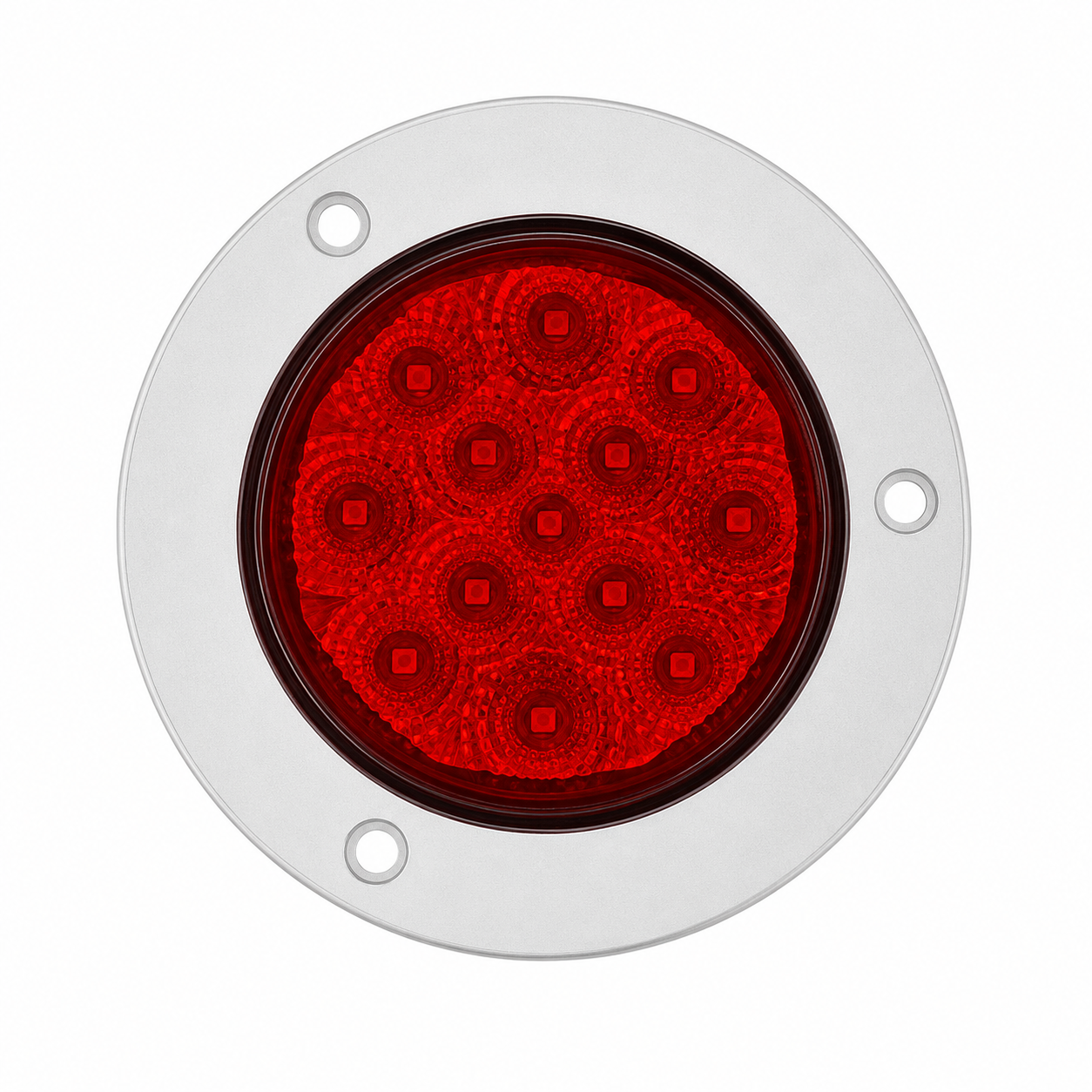 Plafón redondo con 13 LED de 2.5" fijo + estrobo — Rojo