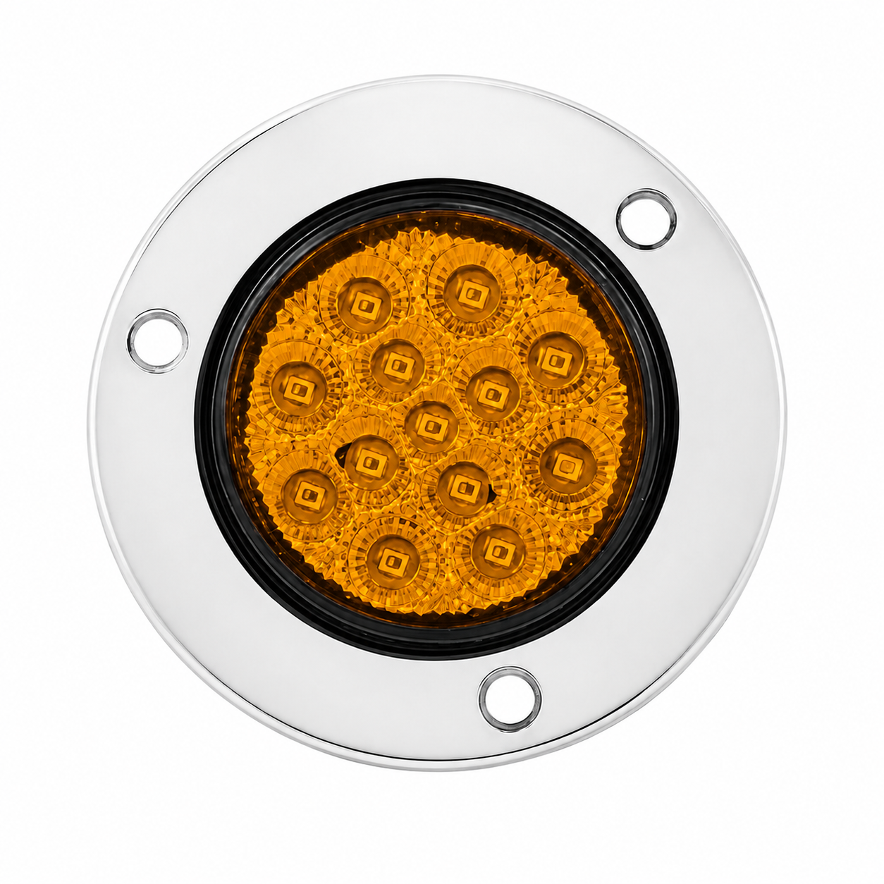 Plafón redondo con 9 LED de 2" fijo + estrobo — Ámbar