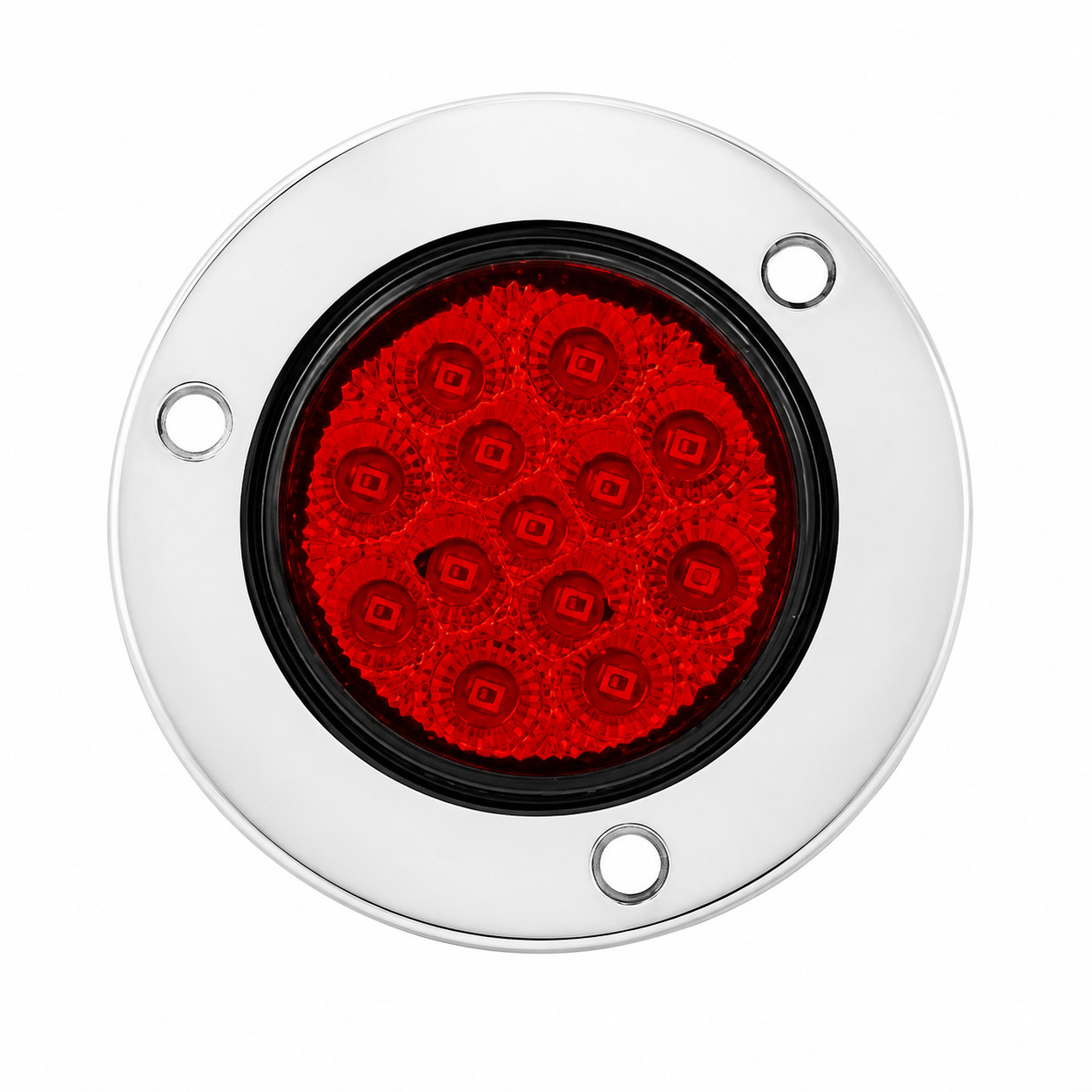 Plafón redondo con 9 LED de 2" fijo + estrobo · Rojo