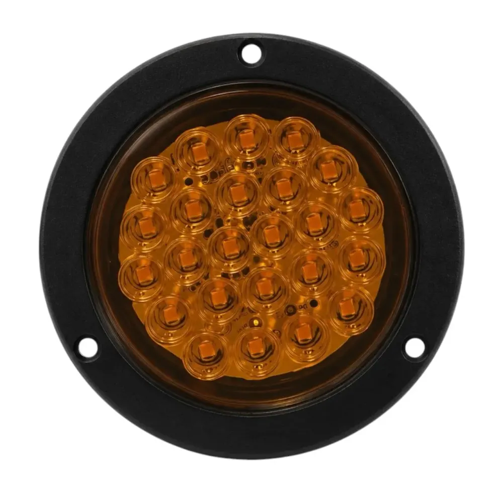 Plafón redondo de 24 LED con borde negro · Ámbar