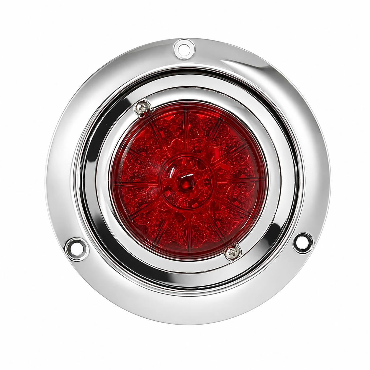 Plafón de 4” con contorno cromo de 18 LED · Rojo