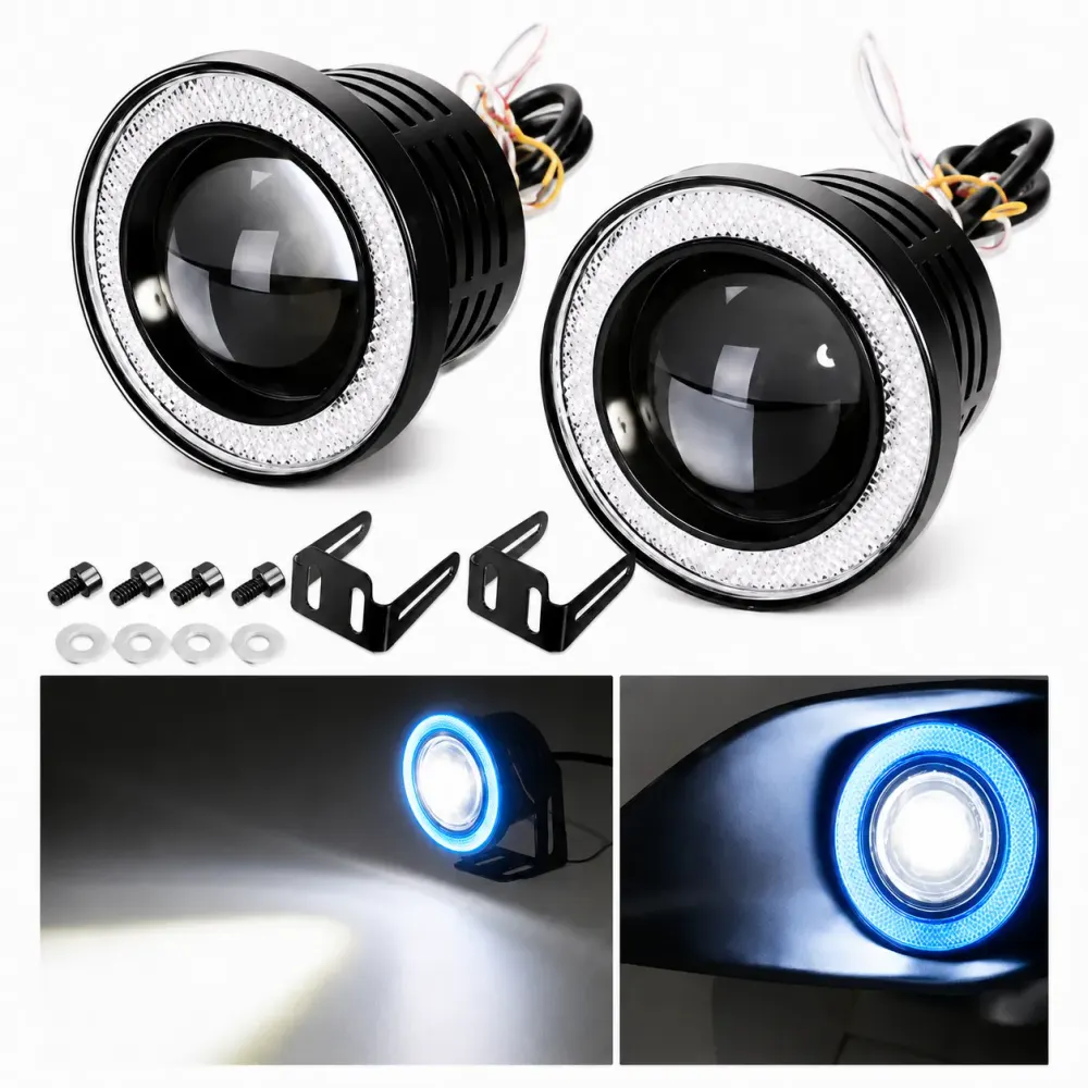 Faro LED ojo de ángel azul luz fija