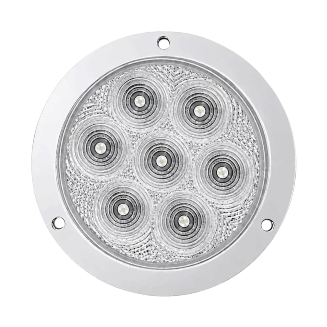 Plafón redondo de 12 LED base cromada