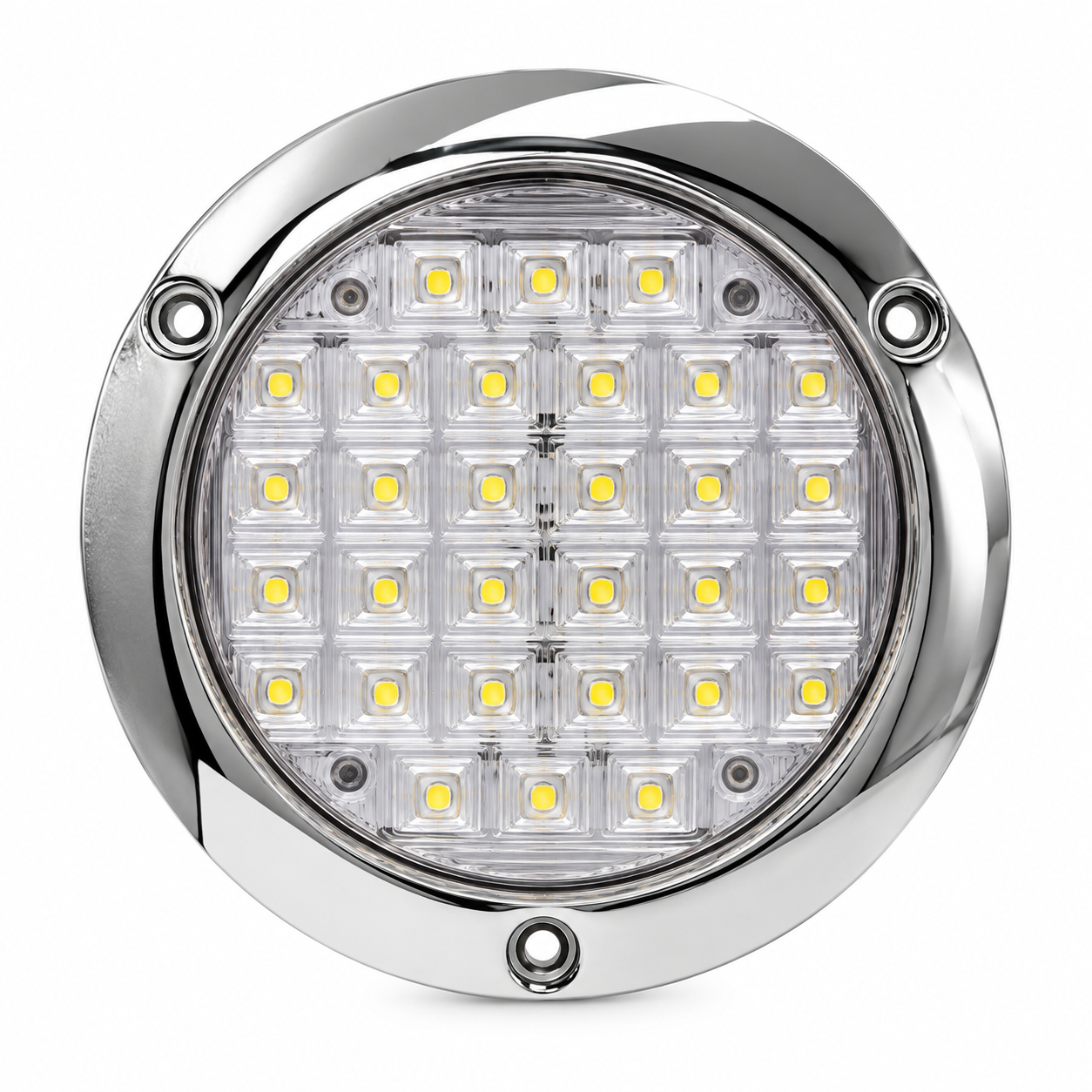 Plafón slim redondo de 30 LED base cromada — Blanco