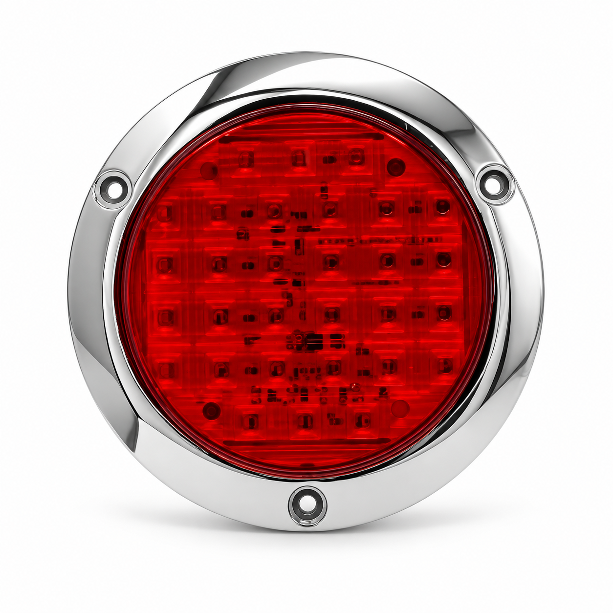 Plafón slim redondo de 30 LED base cromada — Rojo