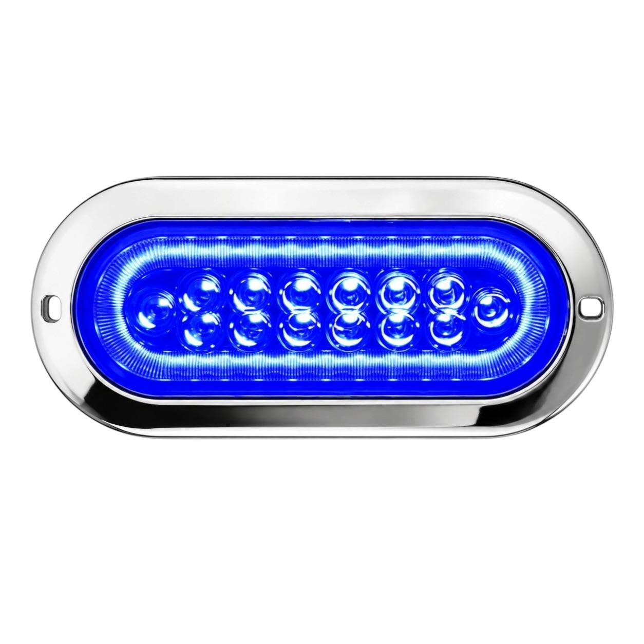 Plafón LED ovalado con aro de Gel · Azul