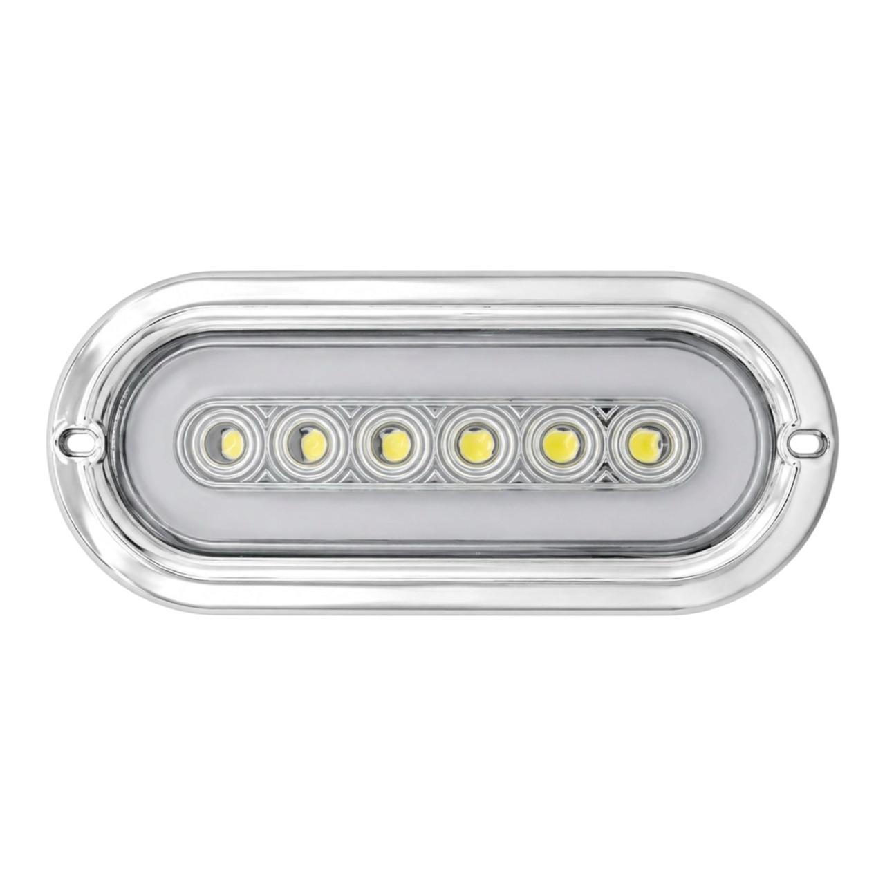 Plafón ovalado blanco con 5 LED y contorno de gel