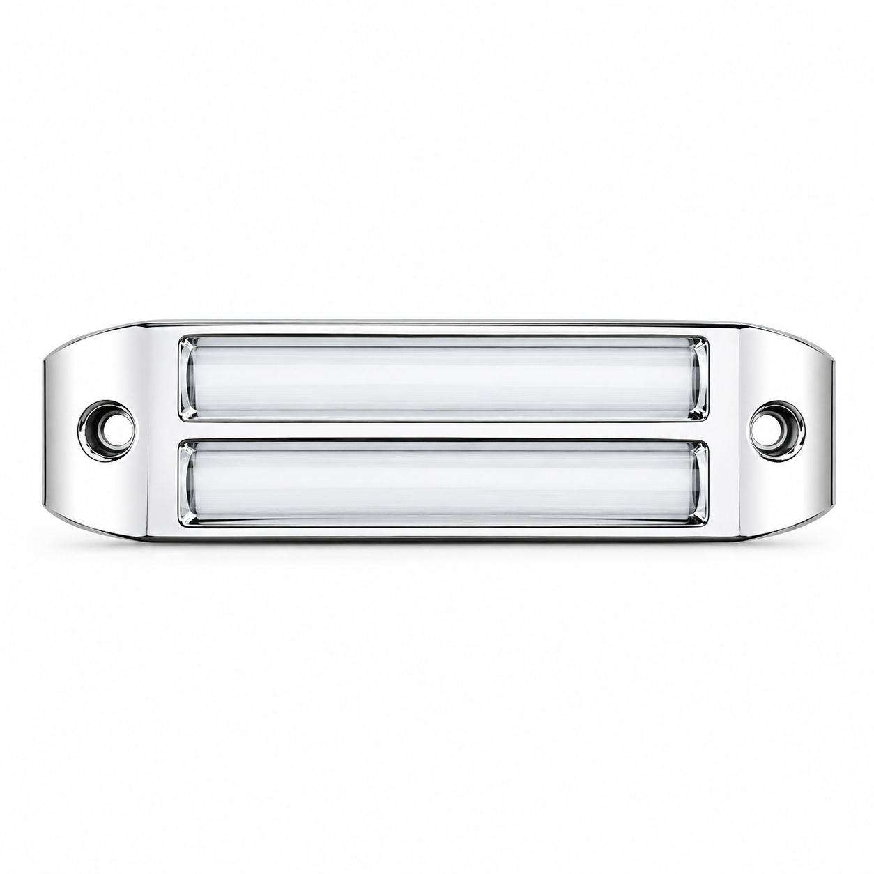 Plafón LED cromado doble rayo blanco