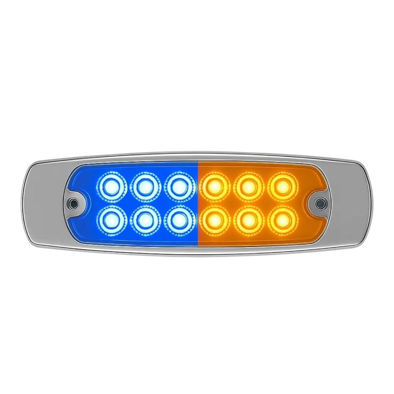 Plafón lateral de 12 LED ámbar/azul hielo