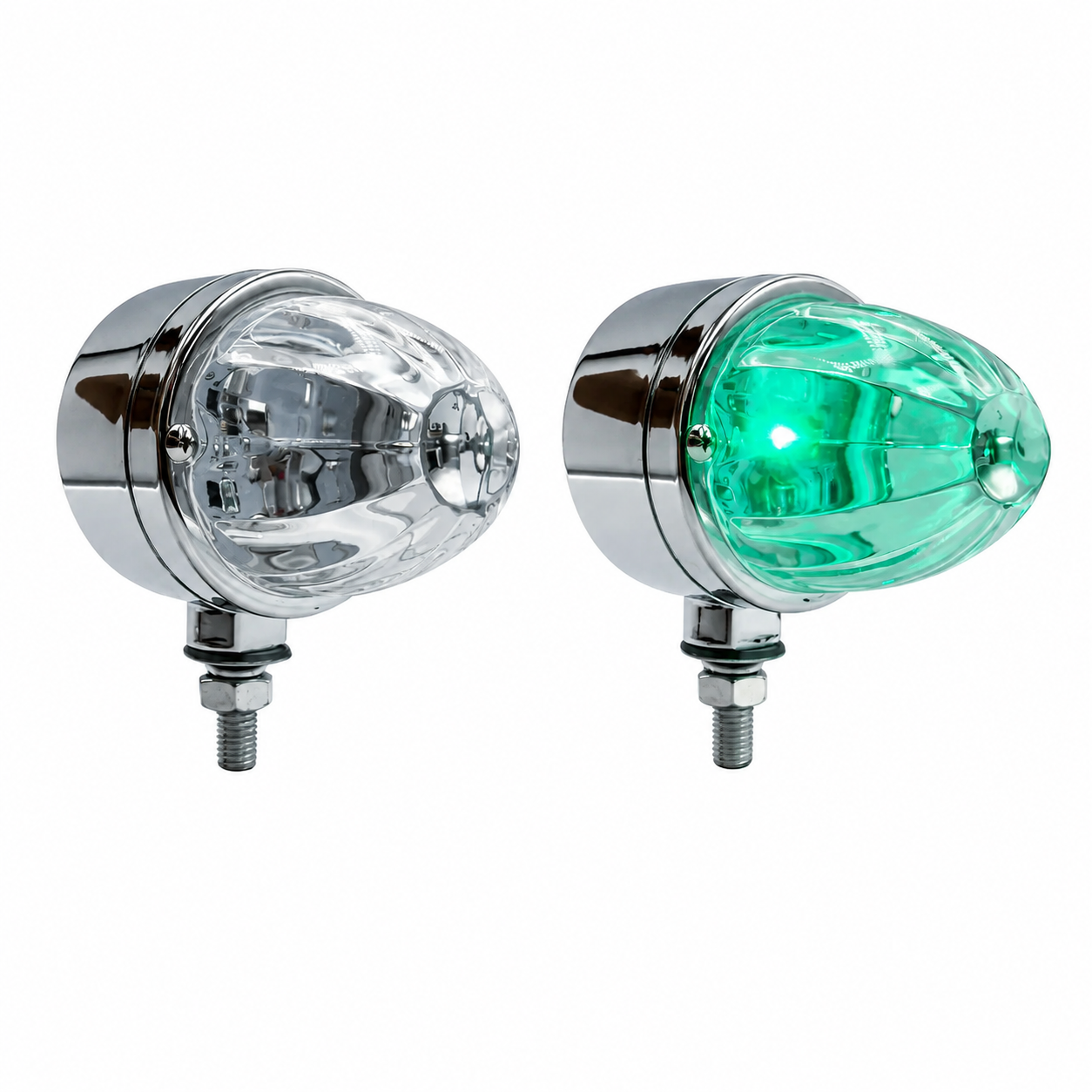 Lampara de cristal LED para camion (watermelon) base abs cromada verde